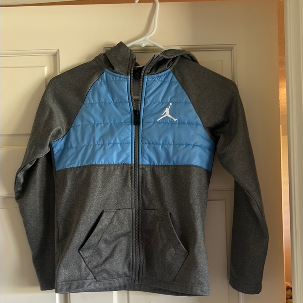 Jordan Gray and Blue Hoodie for Casual Comfort